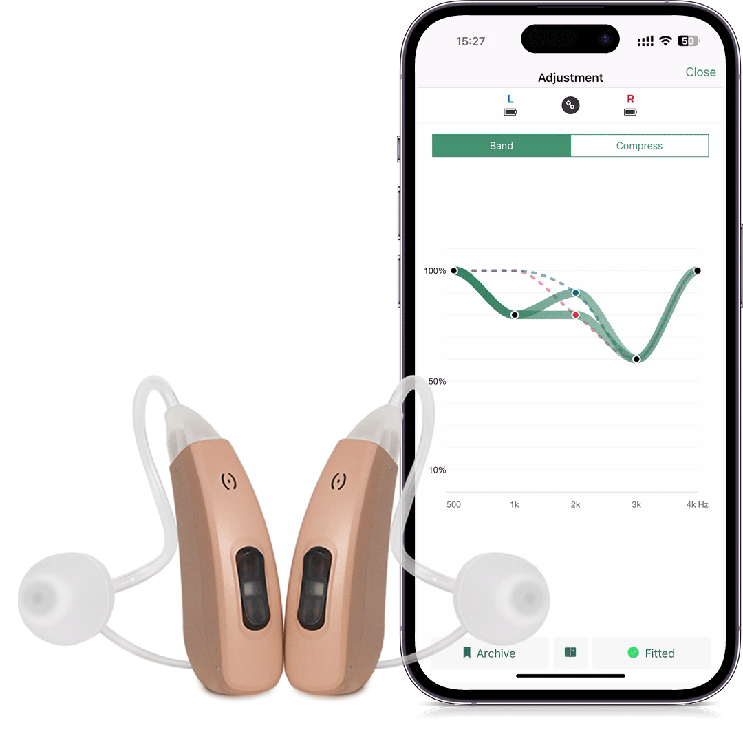 Self Fitting Otc Digital Rechargeable Hearing Aids Customizable With Bluetooth App Wellue